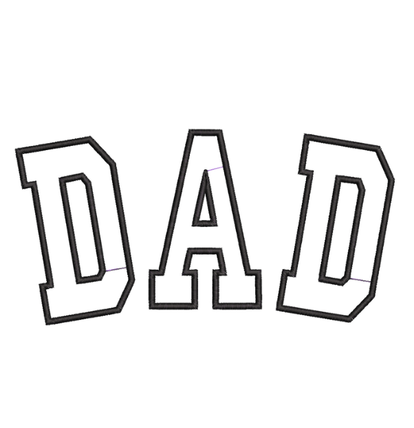 Dad applique embroidery design - machine embroidery