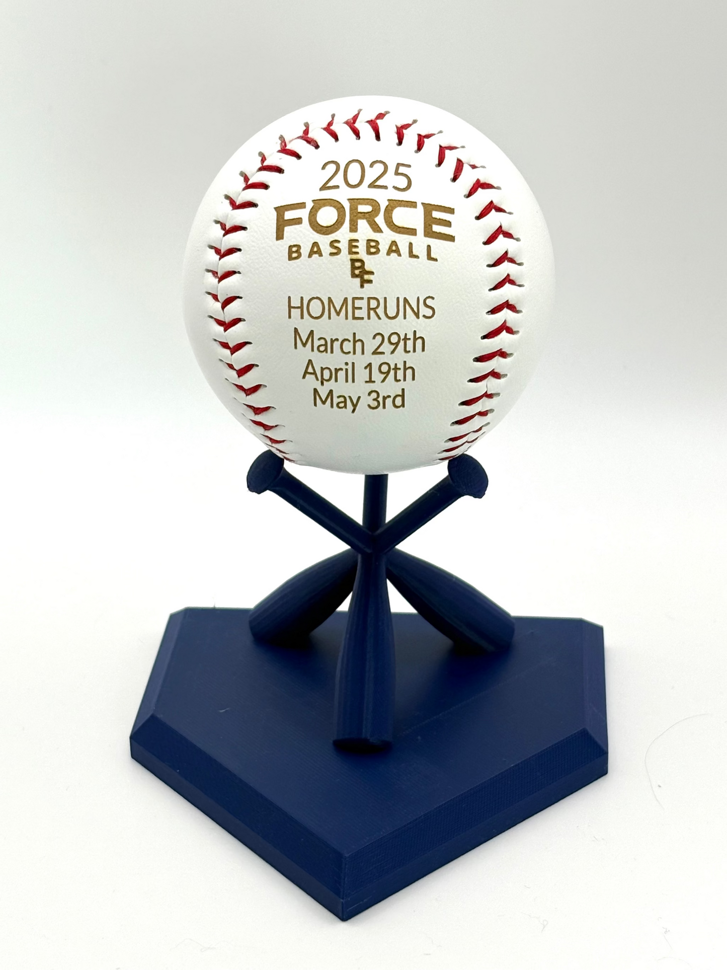 Personalized engraved baseball with custom stand
