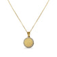 WJW - 18K PVD Coated Stainless Steel Round Pendant Necklace with CZ Accents: Gold
