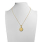 WJW - 18K PVD Coated Stainless Steel Round Pendant Necklace with CZ Accents: Gold