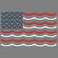 Scalloped American flag design for embroidery machine