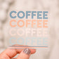 Coffee Stacked Clear Vinyl Sticker