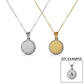 WJW - 18K PVD Coated Stainless Steel Round Pendant Necklace with CZ Accents: Gold