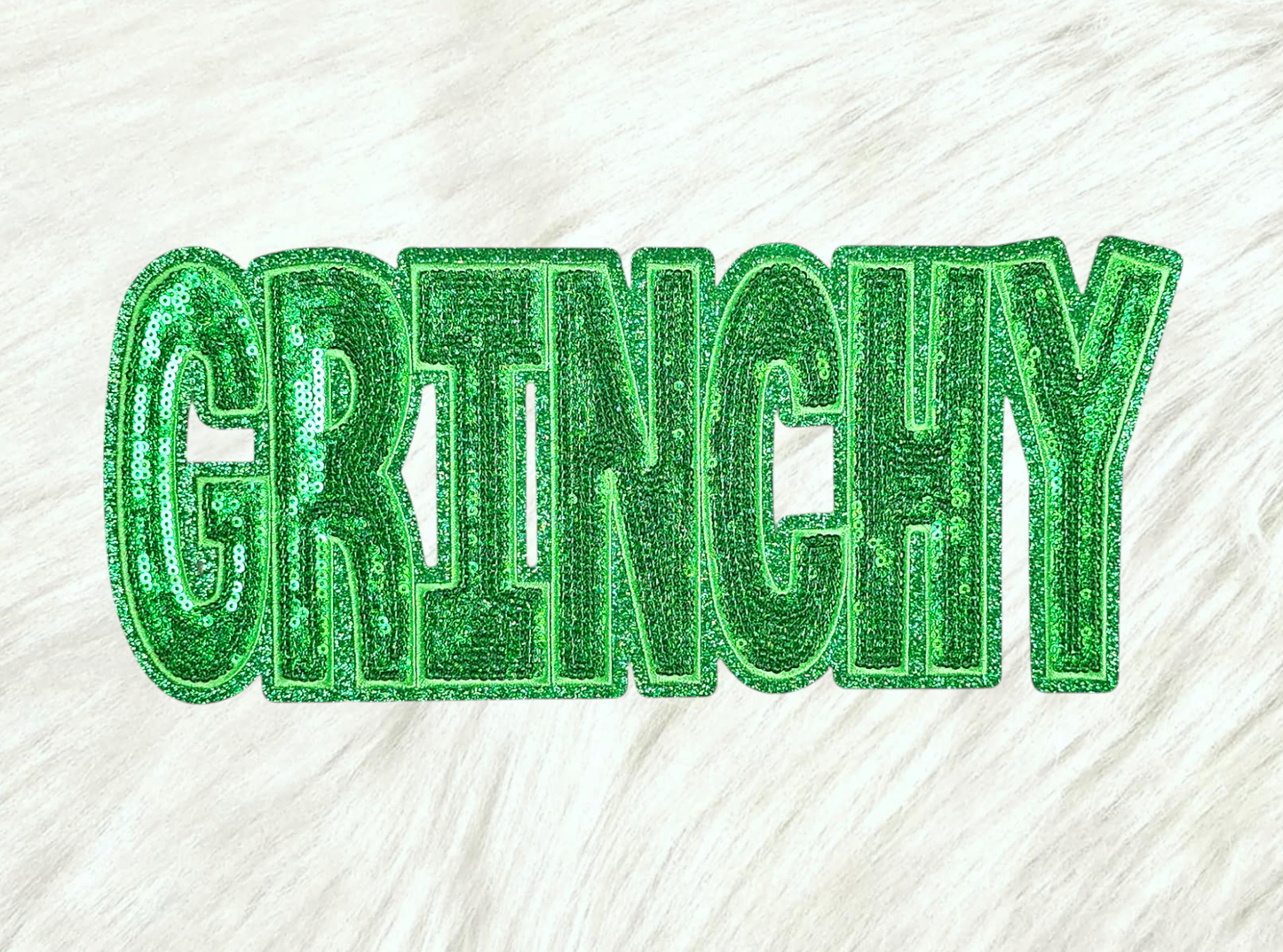 Scratch Decor - Grinchy Sequin On Glitter Iron-on Patch: Hot Pink
