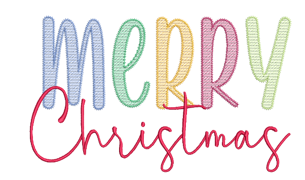 Merry Christmas Embroidery Design