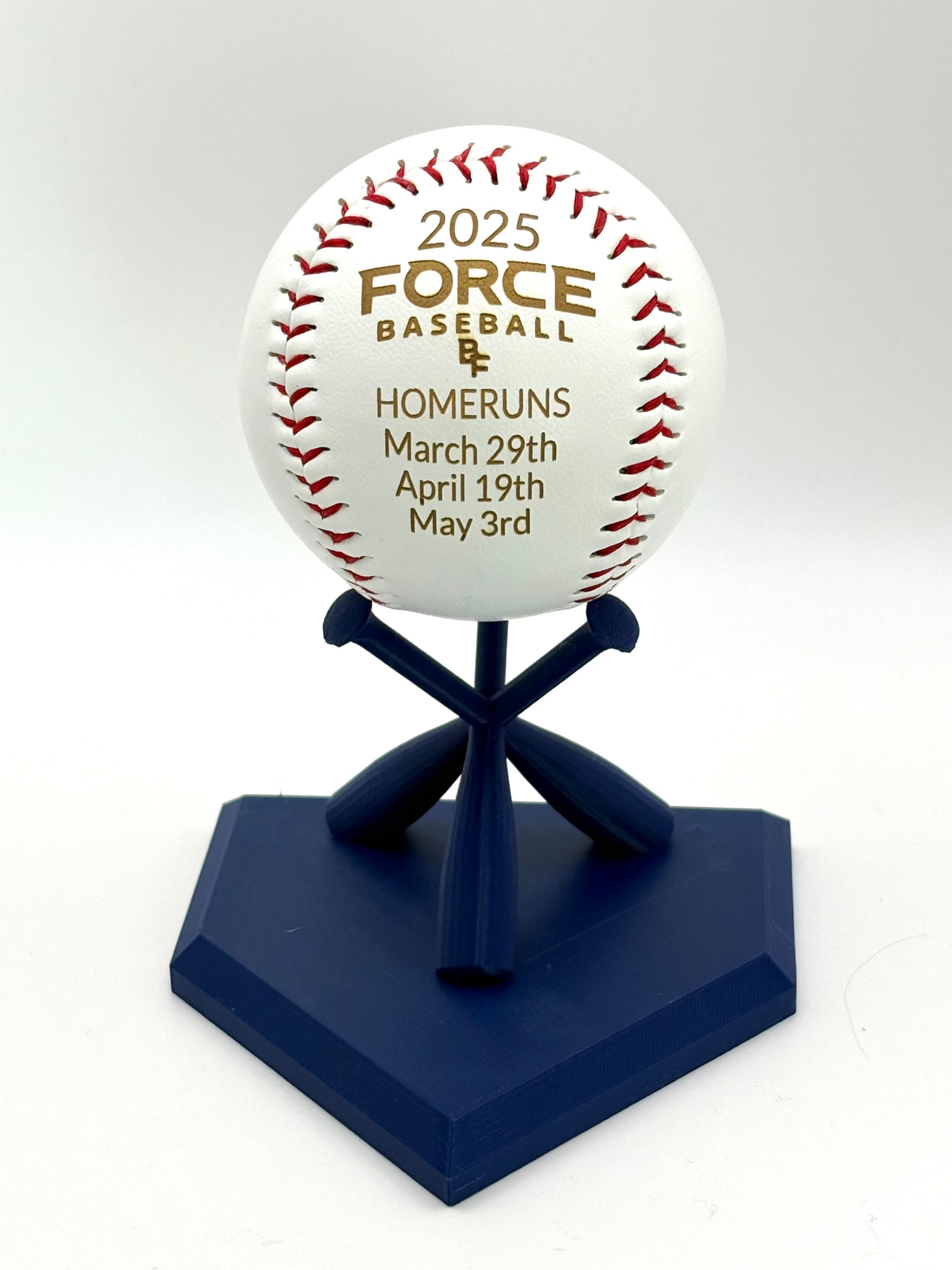 Personalized engraved baseball with custom stand