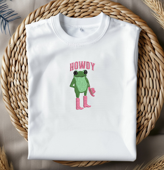Howdy Frog Embroidery Design