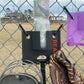 Compact dugout gear holder attached to chain-link fence