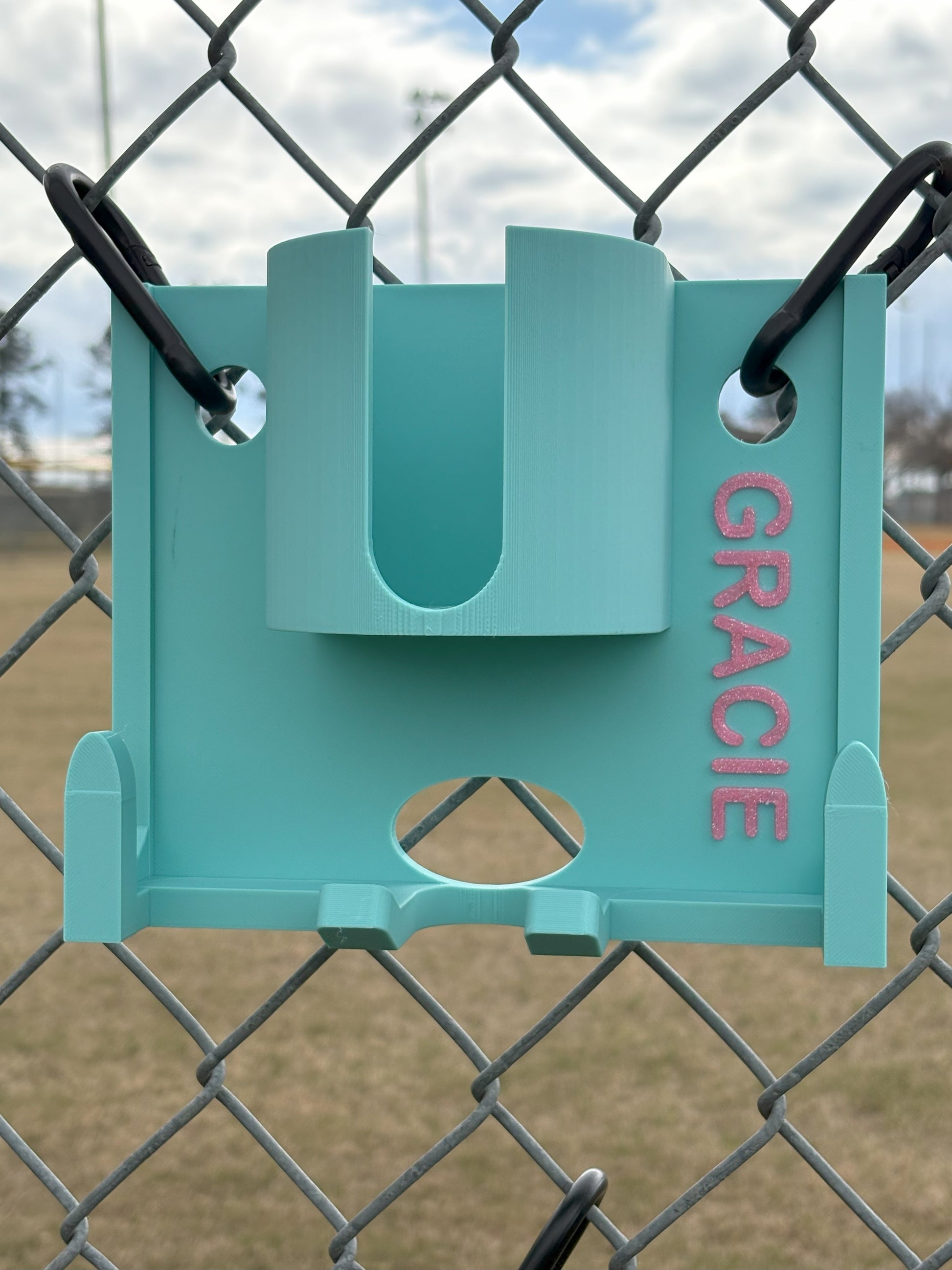 Colorful dugout organizer with hooks for helmets and gloves