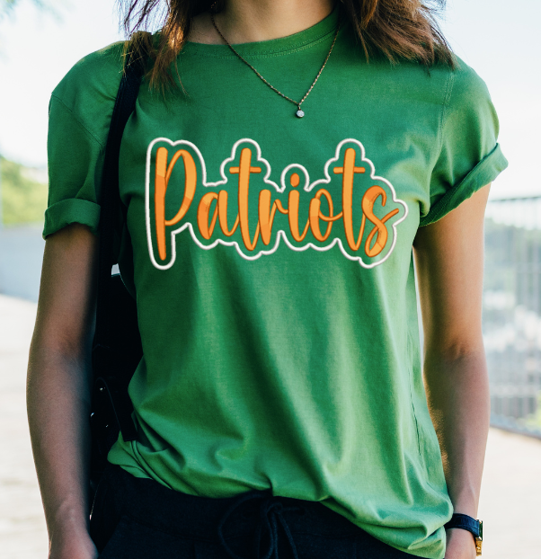 Puff Patriot embroidery design with 3D puffy foam effect