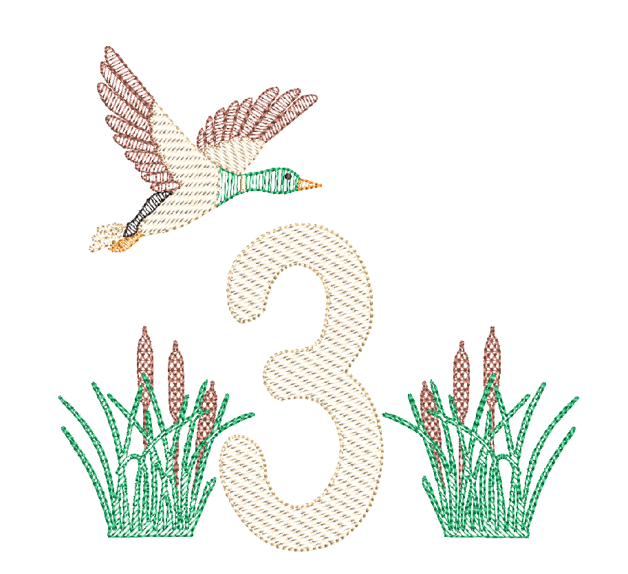 Flying Duck Embroidery