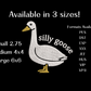 Silly Goose embroidery with white goose