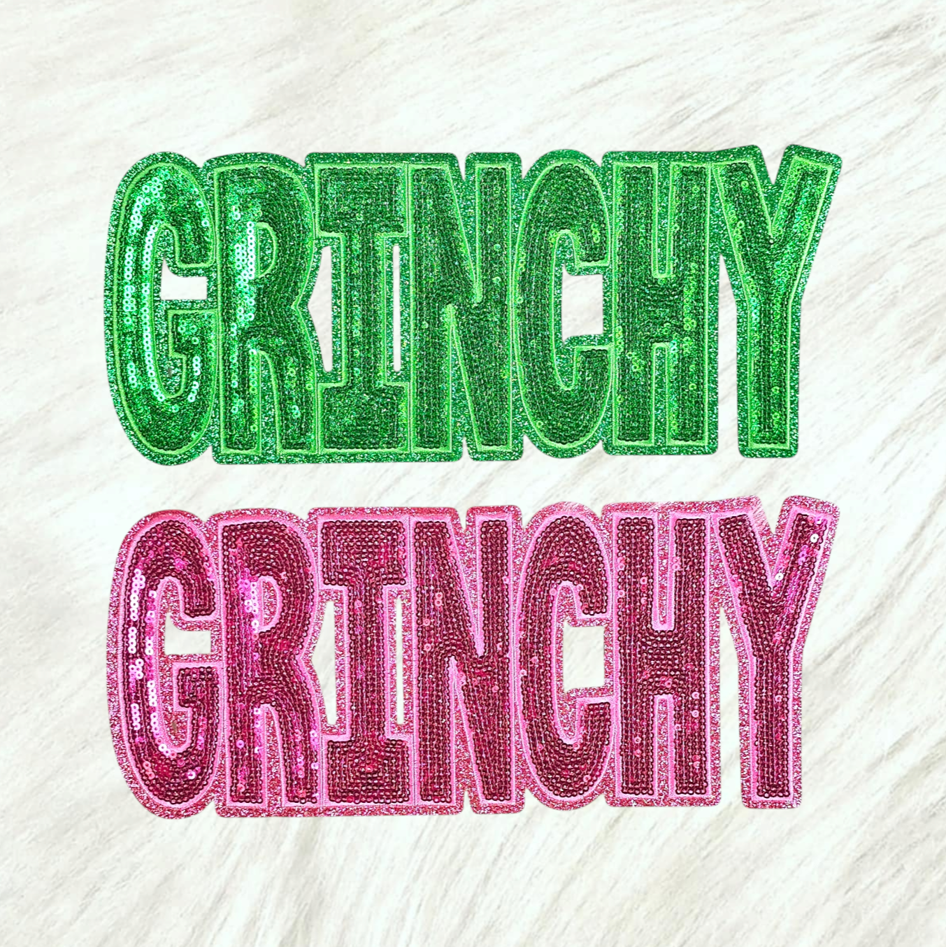 Scratch Decor - Grinchy Sequin On Glitter Iron-on Patch: Hot Pink