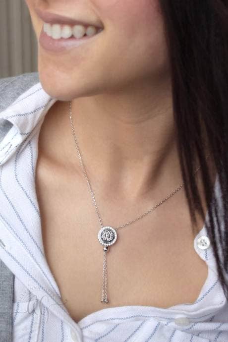 Engraved Tassel Necklace
