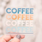 Coffee Stacked Clear Vinyl Sticker